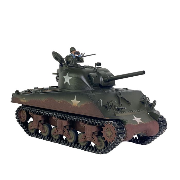 US Stock Henglong 1/16 6.0 M4A3 Sherman RC Tank Barrel Recoil 360° Turret 